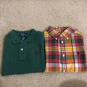 NWT 2 Ralph Lauren Polo plaid short sleeve shirts